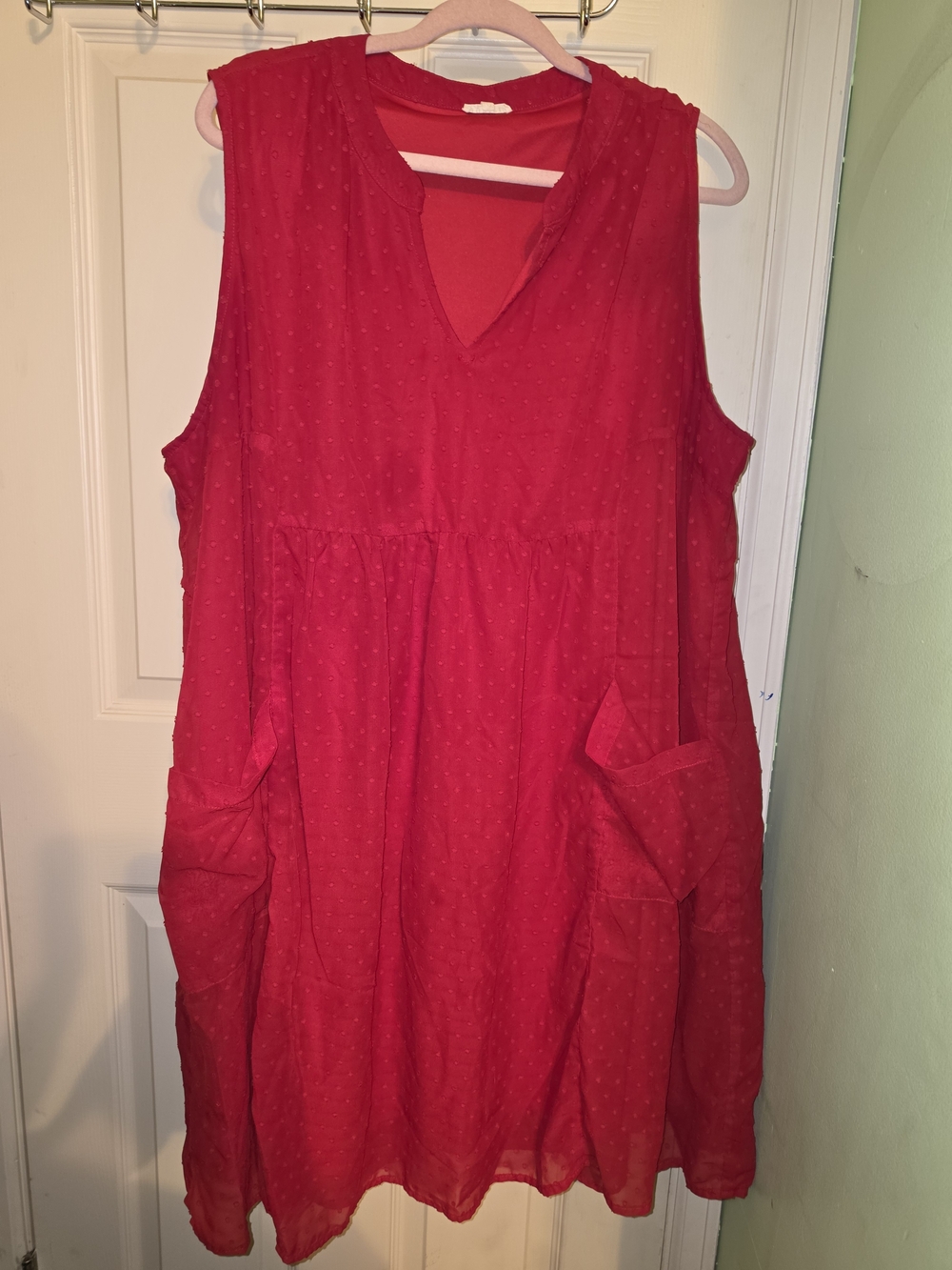 JODIFL Hot Pink Sleeveless V-Neck Midi Dress